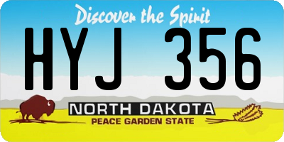 ND license plate HYJ356