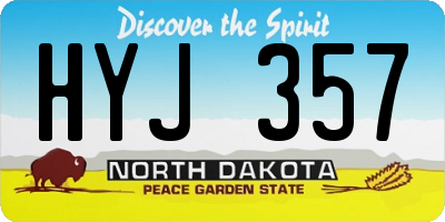 ND license plate HYJ357
