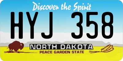 ND license plate HYJ358
