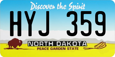 ND license plate HYJ359