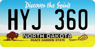 ND license plate HYJ360