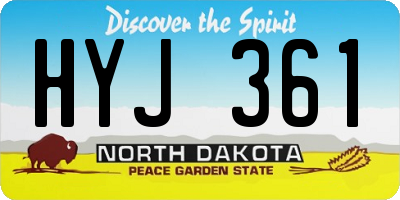 ND license plate HYJ361