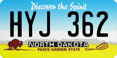 ND license plate HYJ362