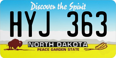 ND license plate HYJ363