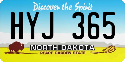 ND license plate HYJ365