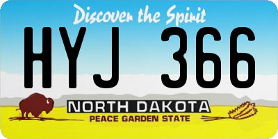 ND license plate HYJ366