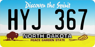 ND license plate HYJ367