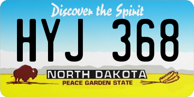 ND license plate HYJ368