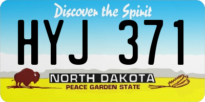 ND license plate HYJ371