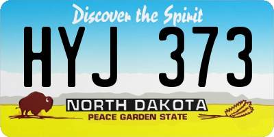 ND license plate HYJ373