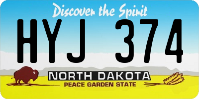 ND license plate HYJ374