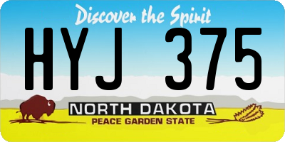ND license plate HYJ375