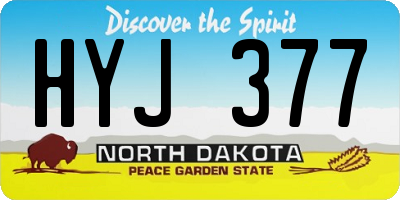ND license plate HYJ377