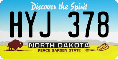 ND license plate HYJ378