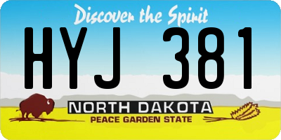 ND license plate HYJ381