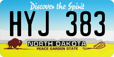 ND license plate HYJ383
