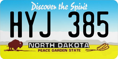 ND license plate HYJ385