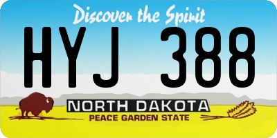 ND license plate HYJ388