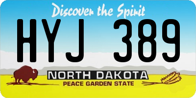 ND license plate HYJ389