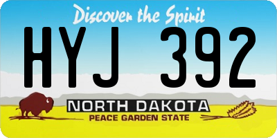 ND license plate HYJ392