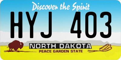 ND license plate HYJ403