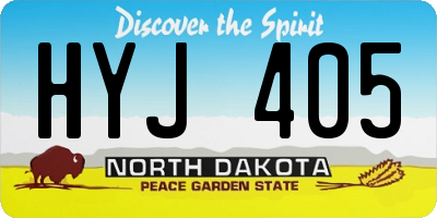 ND license plate HYJ405