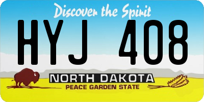 ND license plate HYJ408