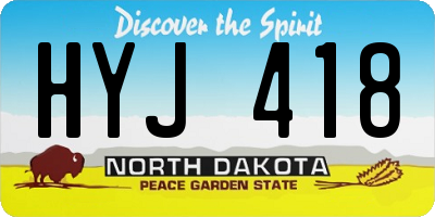 ND license plate HYJ418