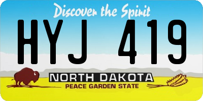 ND license plate HYJ419