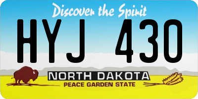 ND license plate HYJ430
