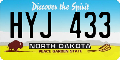 ND license plate HYJ433