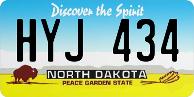 ND license plate HYJ434