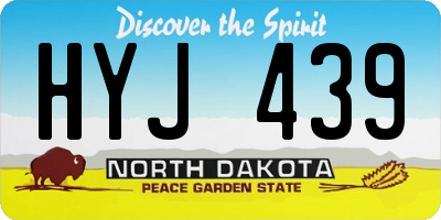 ND license plate HYJ439