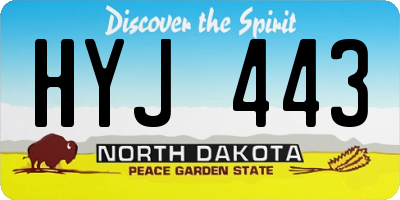 ND license plate HYJ443