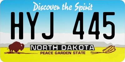 ND license plate HYJ445