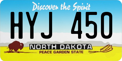 ND license plate HYJ450