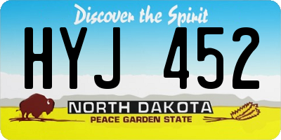 ND license plate HYJ452