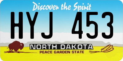 ND license plate HYJ453