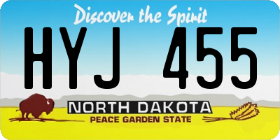 ND license plate HYJ455