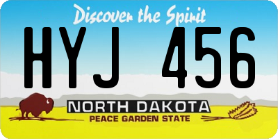 ND license plate HYJ456