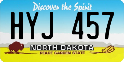 ND license plate HYJ457