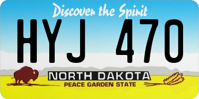 ND license plate HYJ470