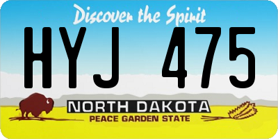 ND license plate HYJ475