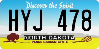 ND license plate HYJ478