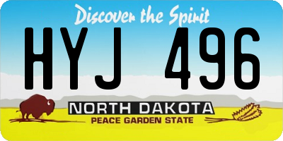 ND license plate HYJ496