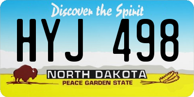 ND license plate HYJ498