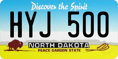 ND license plate HYJ500