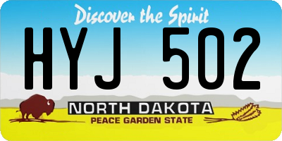 ND license plate HYJ502