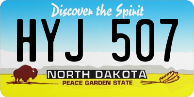 ND license plate HYJ507