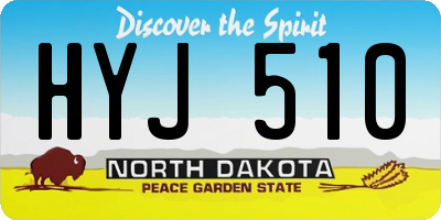 ND license plate HYJ510